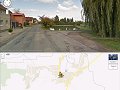 Street view - snímek návsi a mapka